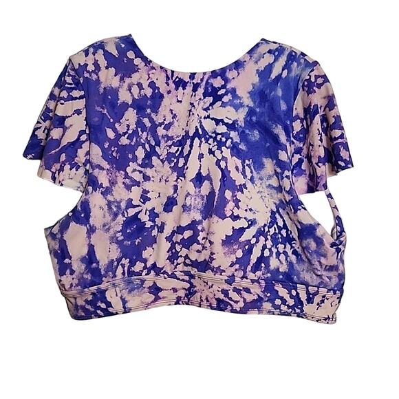 Torrid Bolts Tie Dye Wireless Flutter Sleeve Bikini Top, NWT, 4x - Picture 7 of 7